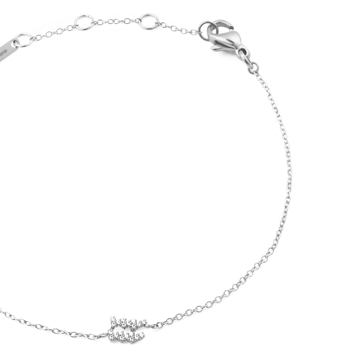 Crystal Zodiac Chain Bracelet Silver
