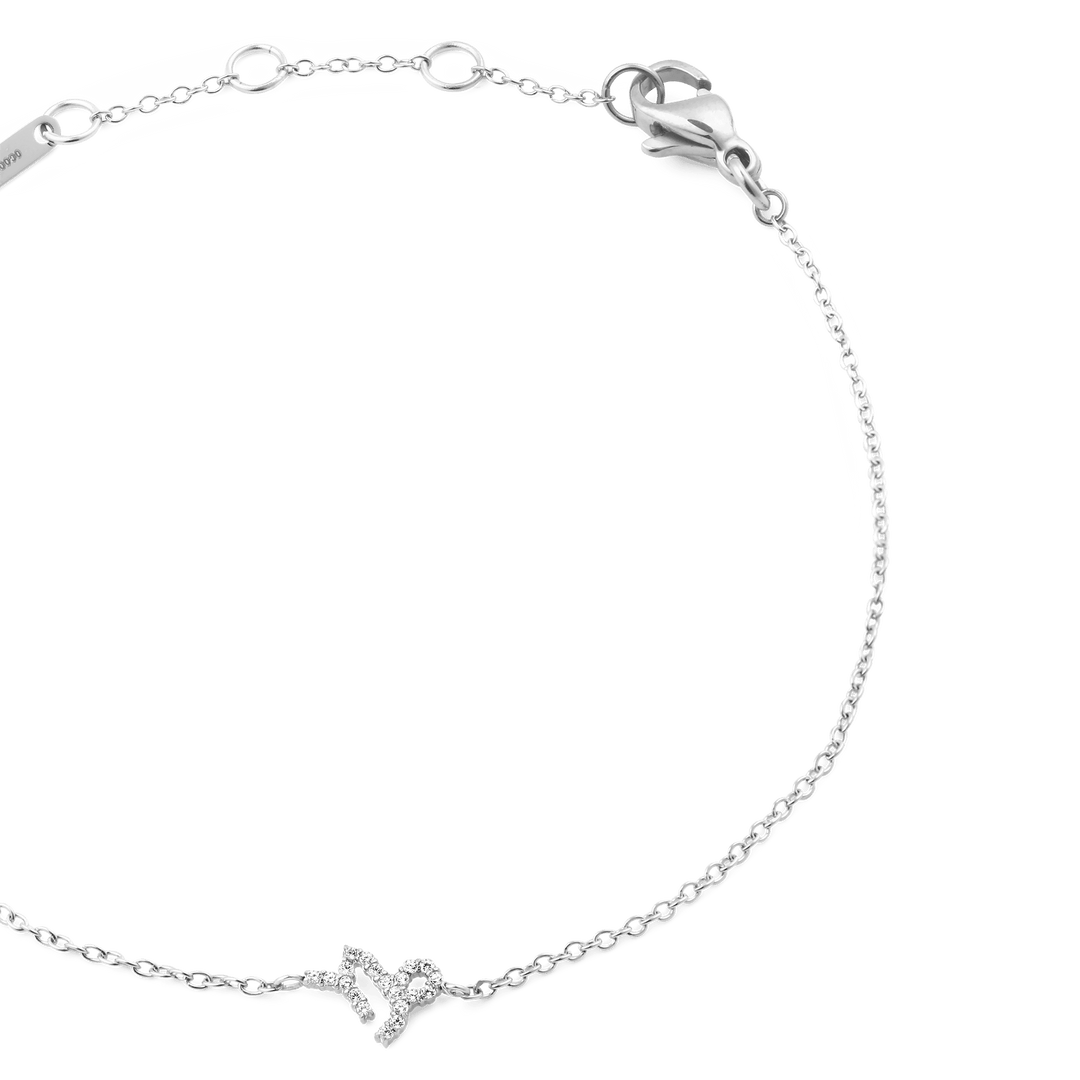 Crystal Zodiac Chain Bracelet Silver
