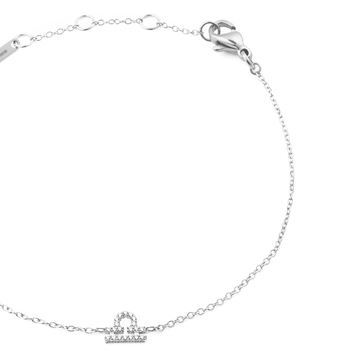 Crystal Zodiac Chain Bracelet Silver