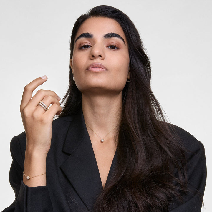 Pavé Crystal Pendant Bracelet Gold