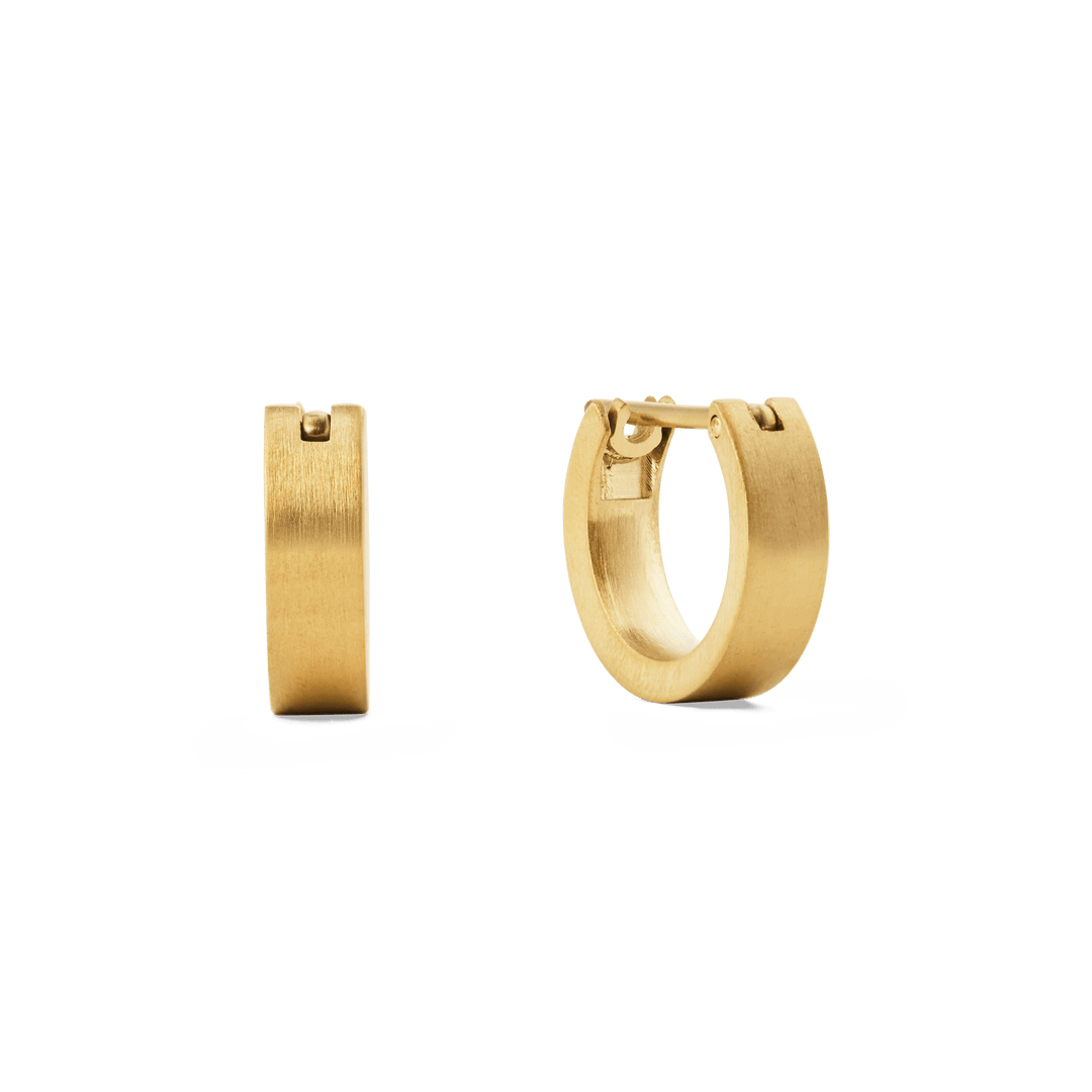 Line Earrings Brushed Gold 3.5mm