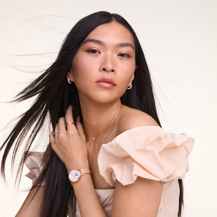 Pavé Crystal Earrings Rose Gold