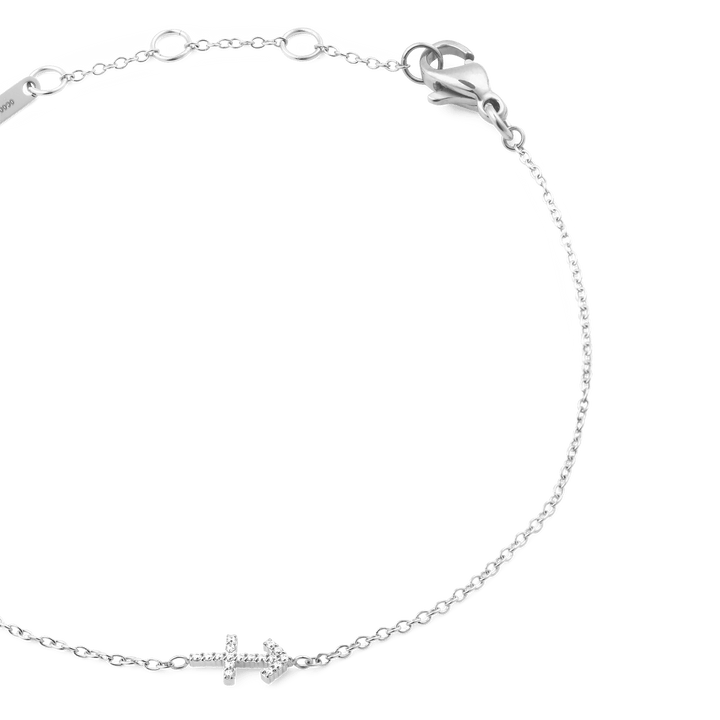 Crystal Zodiac Chain Bracelet Silver