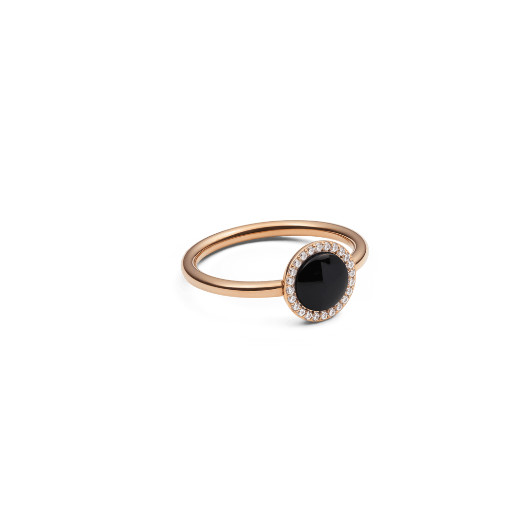 Audrey Ring Black Agathe Rose Gold