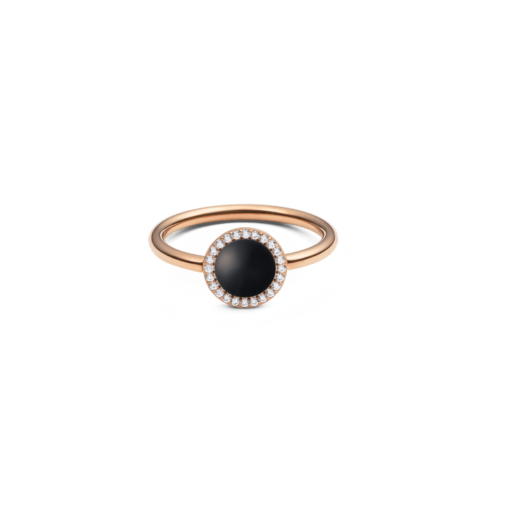 Audrey Ring Black Agathe Rose Gold