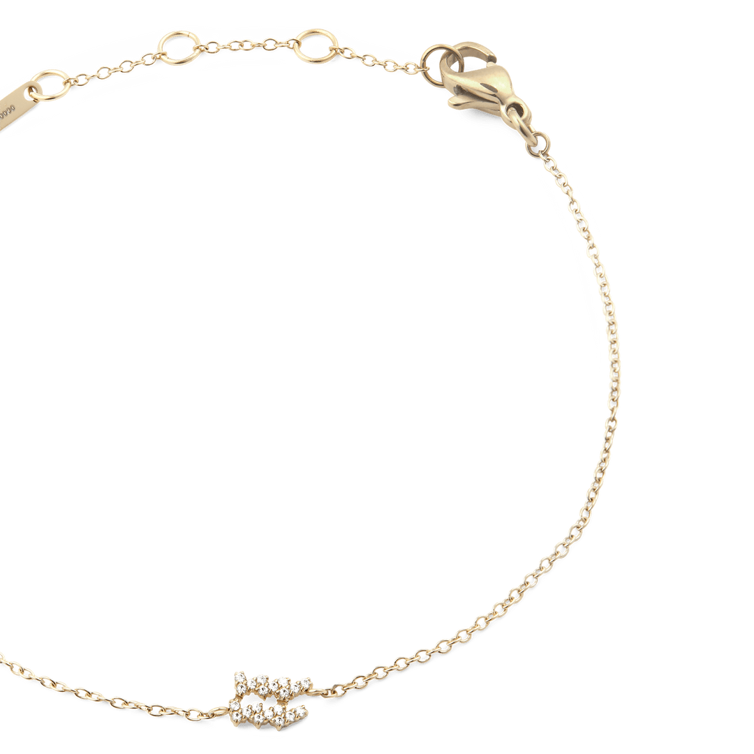 Crystal Zodiac Chain Bracelet Gold