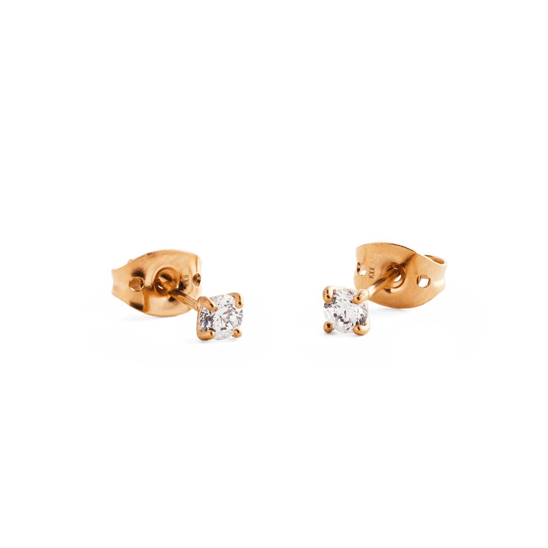 Mirelle Solitaire Stud Earring Rose Gold