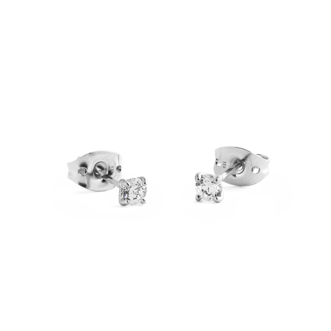 Mirelle Solitaire Stud Earring Silver