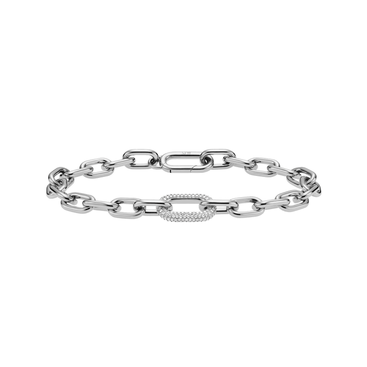 Crystal Link Bracelet Silver