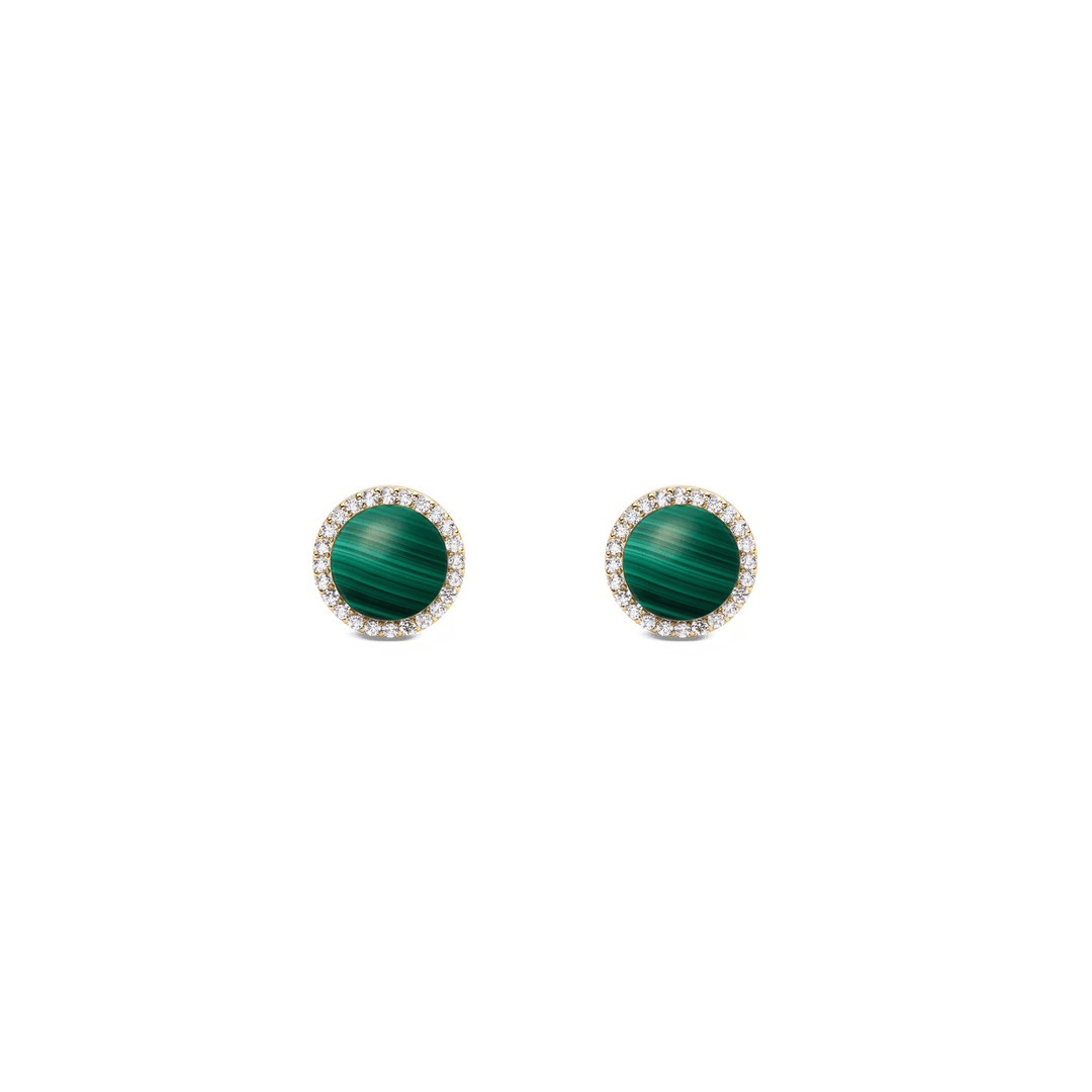 Audrey Earrings Malachite Gold