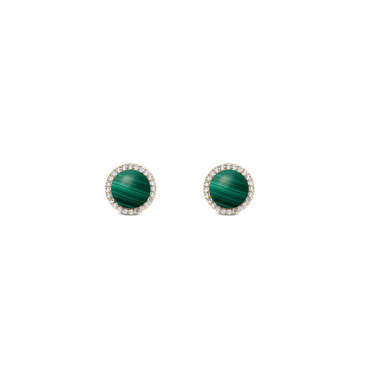 Audrey Earrings Malachite Gold