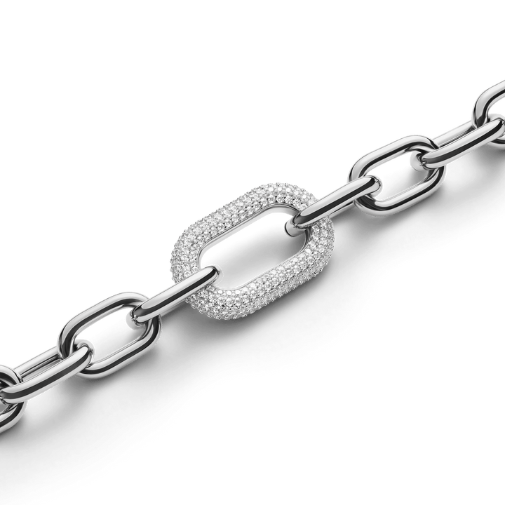 Crystal Link Necklace Silver