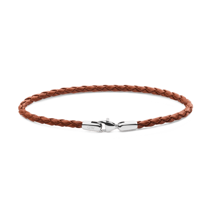Daniel Braided Leather Bracelet St Mawes 2.8 Silver