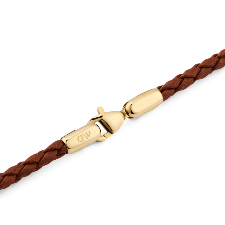 Daniel  Braided Leather Bracelet St Mawes 2.8 Gold