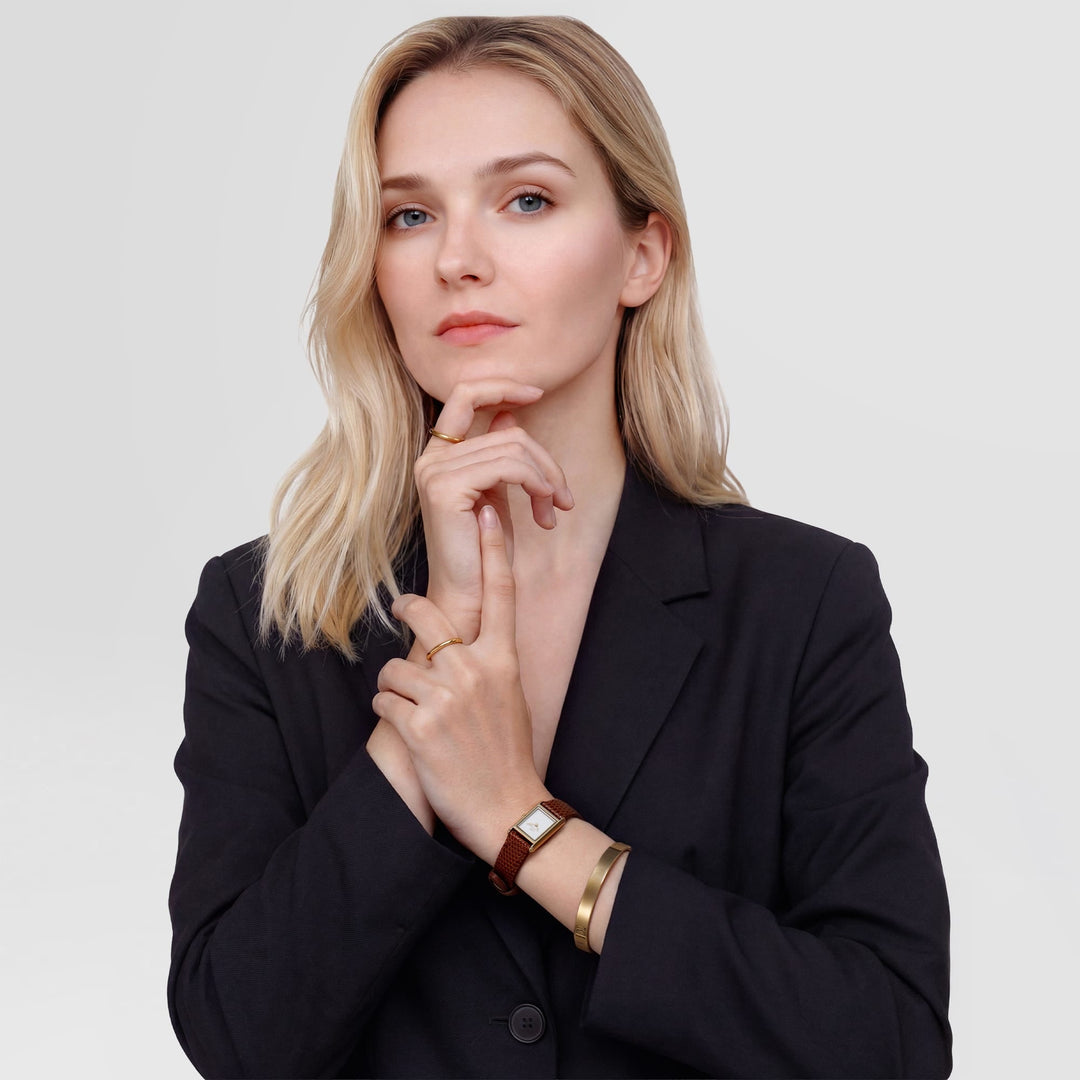 Bound Mini Light Brown Lizard Gold