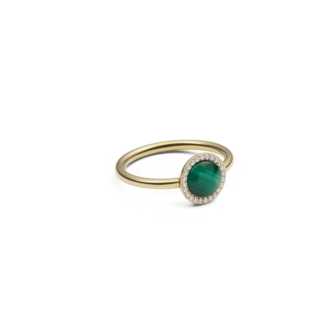 Audrey Ring Malachite Gold