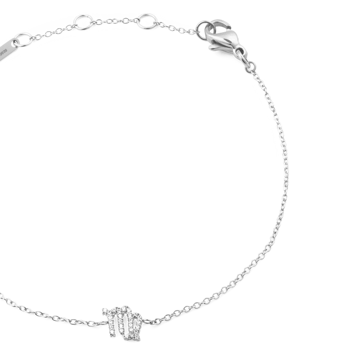 Crystal Zodiac Chain Bracelet Silver