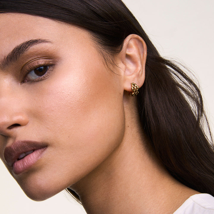 5-Link Earrings Gold