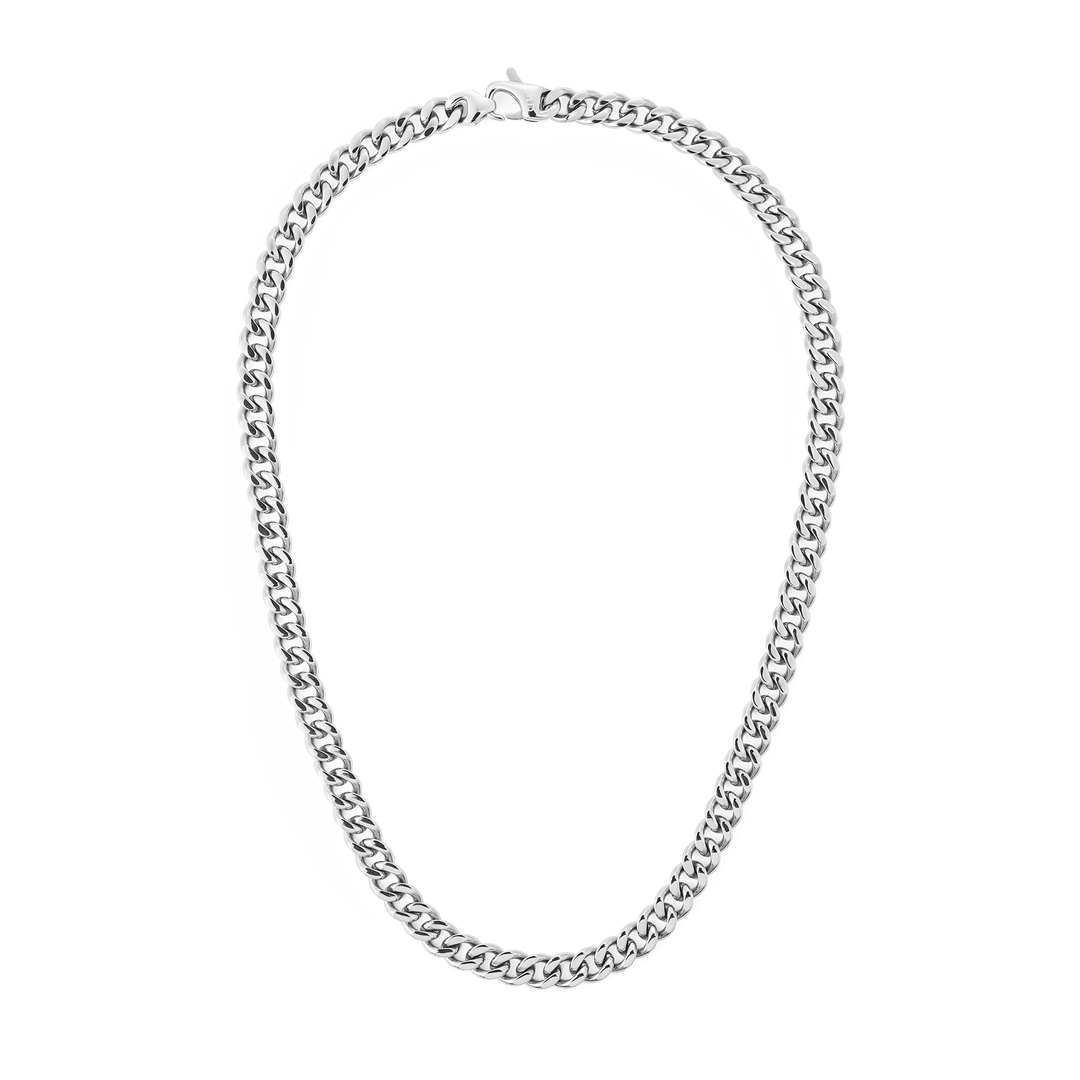 Ellipse Cuban Chain Necklace Silver