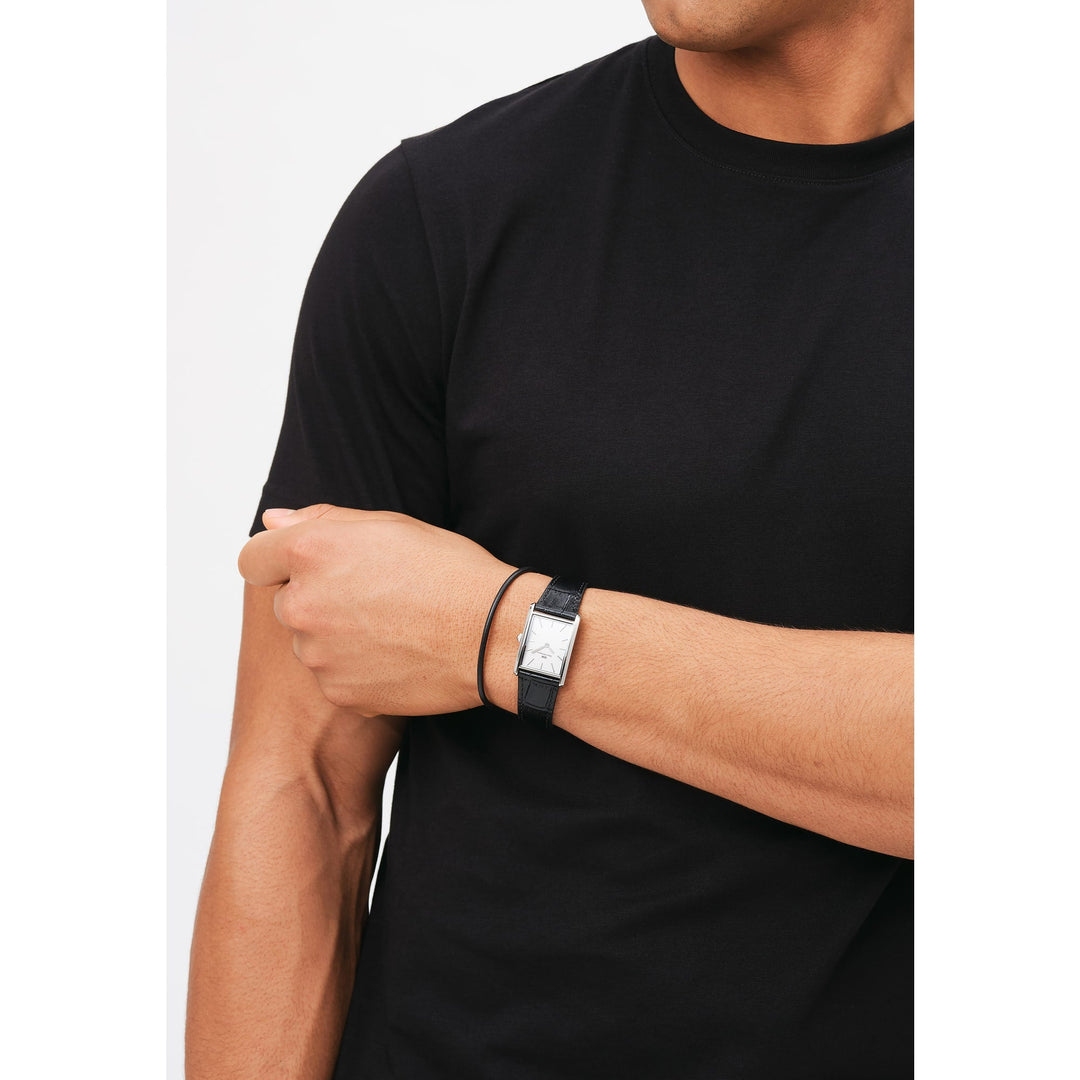 Bound Black Crocodile Silver