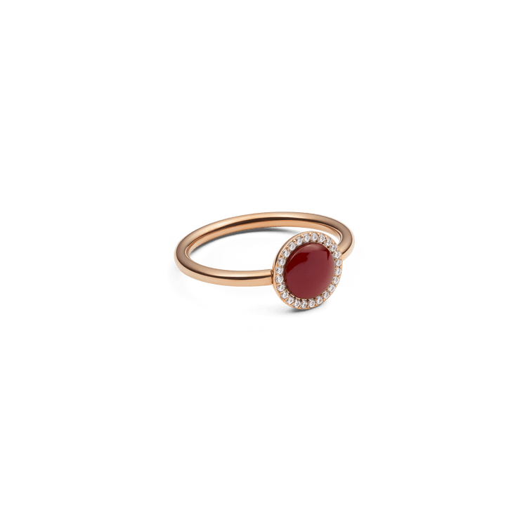 Audrey Ring Red Agathe Rose Gold