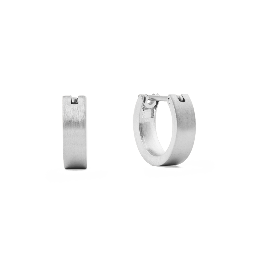 Line Earring Brushed Silver 3.5mm