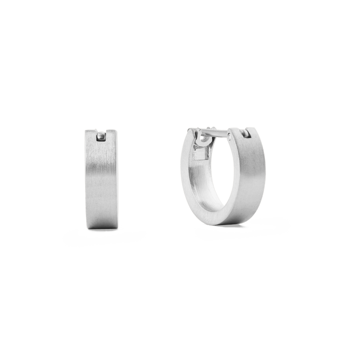 Line Earring Brushed Silver 3.5mm
