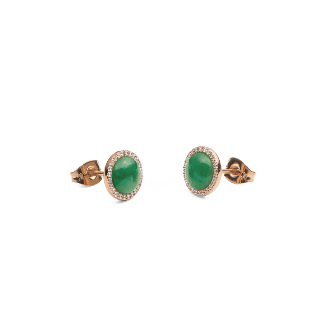Audrey Earrings Jade Rose Gold